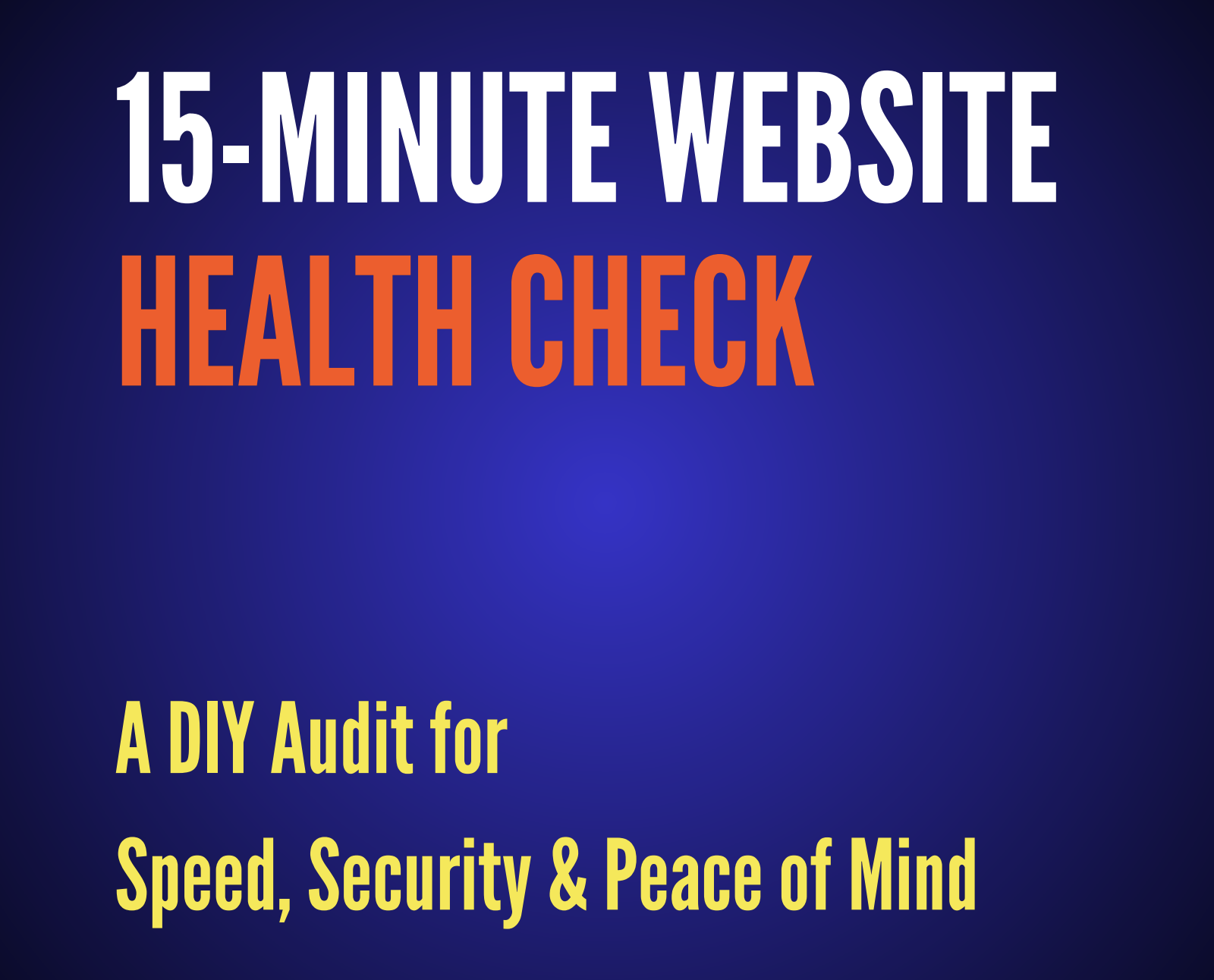 Cover image for pdf download titled - The 15-Minute Website Health Check