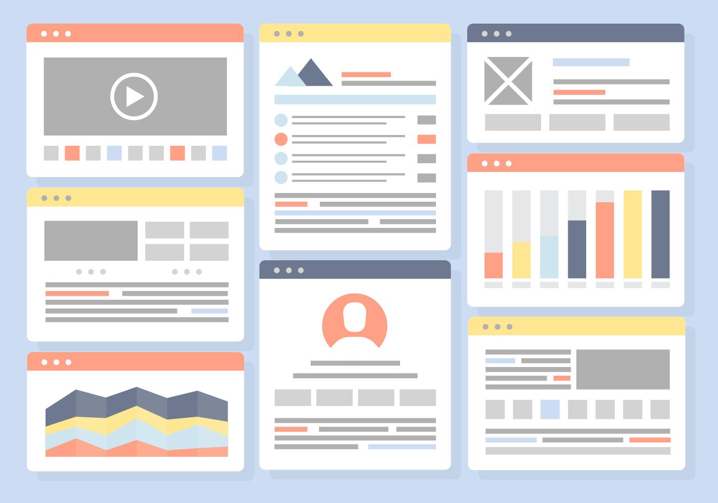 Website template wire frames